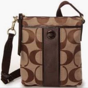 Coach signature stripe swingpack Clearance